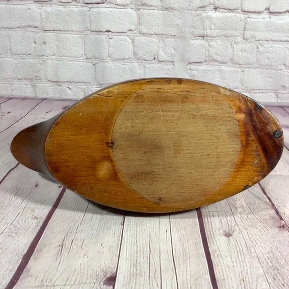 Vintage Hand Carved Wood Swan with Glass Marble Eyes - Picture 12 of 12